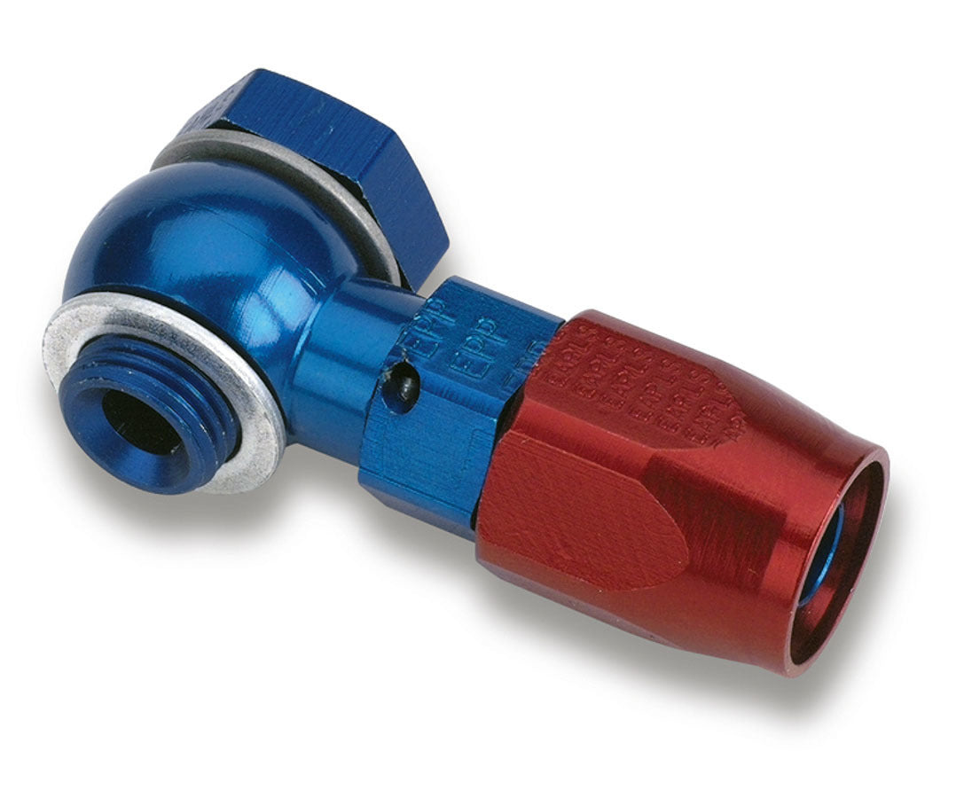 Fitting - Hose End - Banjo - Straight - 6 AN Hose to 12 mm x 1.50 Banjo - Aluminum - Blue / Red Anodized - Each