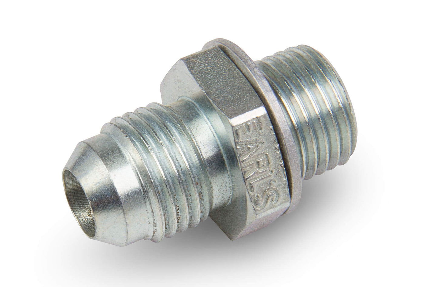Fitting - Adapter - Straight - 6 AN Male to 9/16-18 in Inverted Flare Male - Crush Washer - Steel - Zinc Oxide - Each