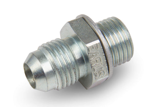 Fitting - Adapter - Straight - 6 AN Male to 9/16-18 in Inverted Flare Male - Crush Washer - Steel - Zinc Oxide - Each