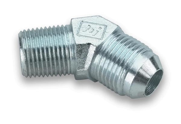 Fitting - Adapter - 45 Degree - 3 AN Male to 1/8 in NPT Male - Steel - Natural - Each