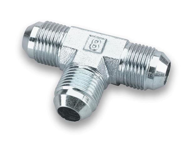 Fitting - Adapter Tee - 4 AN Male x 4 AN Male x 4 AN Male - Steel - Natural - Each