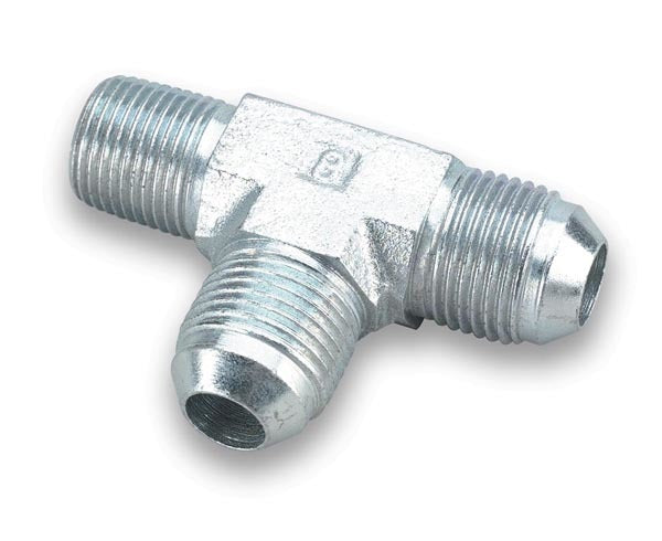 Fitting - Adapter Tee - 1/8 in NPT Male x 3 AN Male x 3 AN Male - Steel - Natural - Each