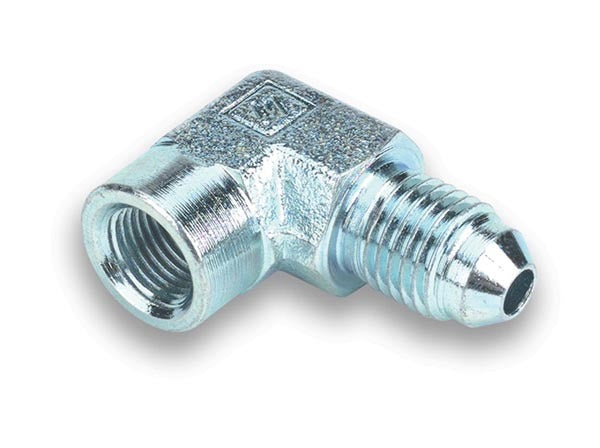Fitting - Adapter - 90 Degree - 1/8 in NPT Female to 3 AN Male - Steel - Natural - Each