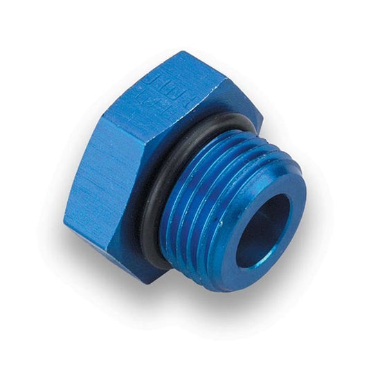 Fitting - Plug - 10 AN - O-Ring - Hex Head - Aluminum - Blue Anodized - Each