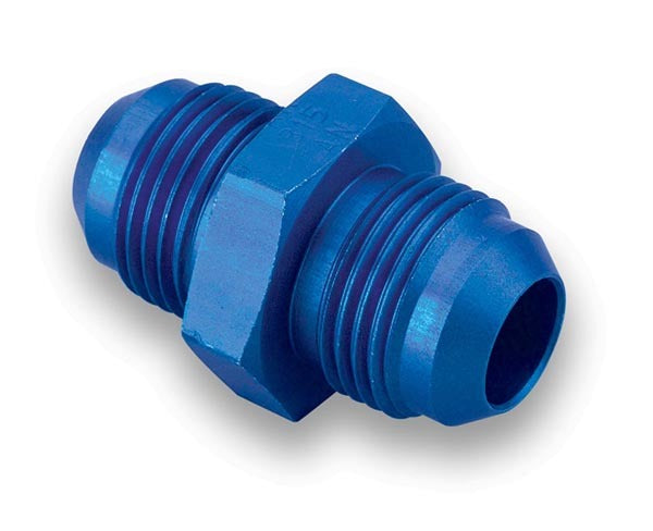 Fitting - Adapter - Straight - 8 AN Male to 8 AN Male - Aluminum - Blue Anodized - Each