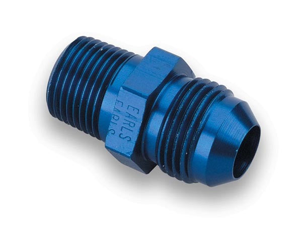 Fitting - Adapter - Straight - 10 AN Male to 3/8 in NPT Male - Aluminum - Blue Anodized - Each