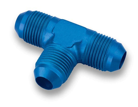 Fitting - Adapter Tee - 6 AN Male x 6 AN Male x 6 AN Male - Aluminum - Blue Anodized - Each