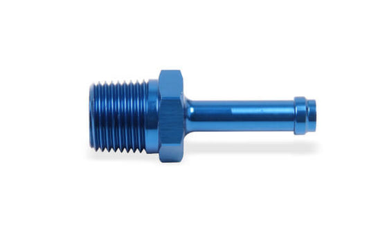 Fitting - Adapter - Straight - 3/8 in NPT Male to 1/2 in Hose Barb - Aluminum - Blue Anodized - Each