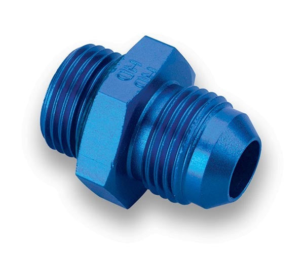 Fitting - Adapter - Straight - 6 AN Male to 8 AN Male O-Ring - Aluminum - Blue Anodized - Each