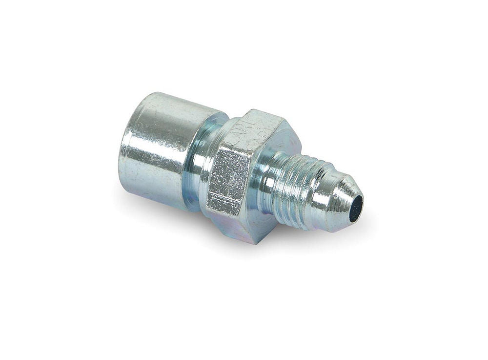 Fitting - Adapter - Straight - 7/16-24 in Inverted Flare Female to 4 AN Male - Steel - Natural - 1/4 in Hardline - Each