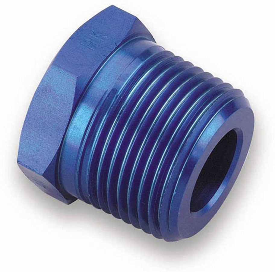 Fitting - Bushing - 3/8 in NPT Female to 1/2 in NPT Male - Aluminum - Blue Anodized - Each