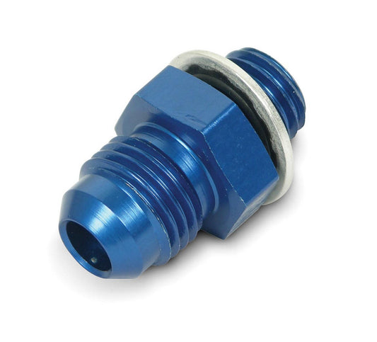 Fitting - Adapter - Straight - 6 AN Male to 12 mm x 1.50 Male - Crush Washer - Aluminum - Blue Anodized - Each