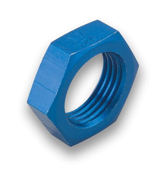 Bulkhead Fitting Nut - 10 AN - Aluminum - Blue Anodized - Each