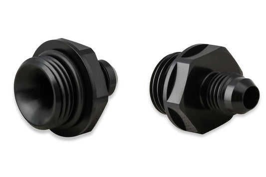 Fitting - Adapter - Straight - 6 AN Male to 10 AN Male O-Ring - Aluminum - Black Anodized - Pair