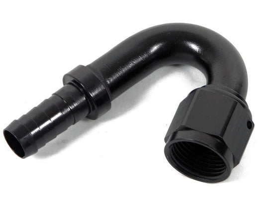 Fitting - Hose End - Auto-Crimp - 150 Degree - 16 AN Hose Bard to 16 AN Female - Aluminum - Black Anodized - Each