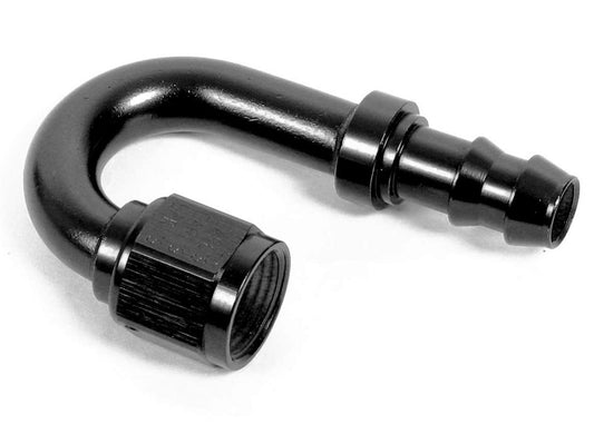 Fitting - Hose End - Ano-Tuff - Auto-Mate - 180 Degree - 12 AN Hose Barb to 12 AN Female - Aluminum - Black Anodized - Each