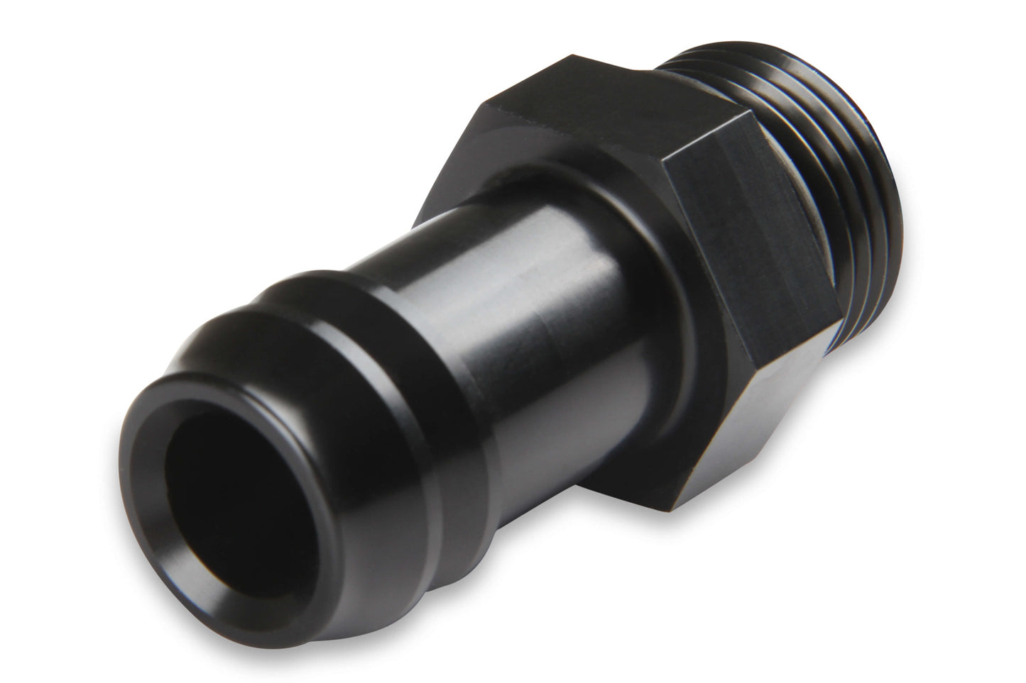 Fitting - Adapter - 10 AN Male O-Ring to 3/4 in Hose Barb - Aluminum - Black Anodized - Each