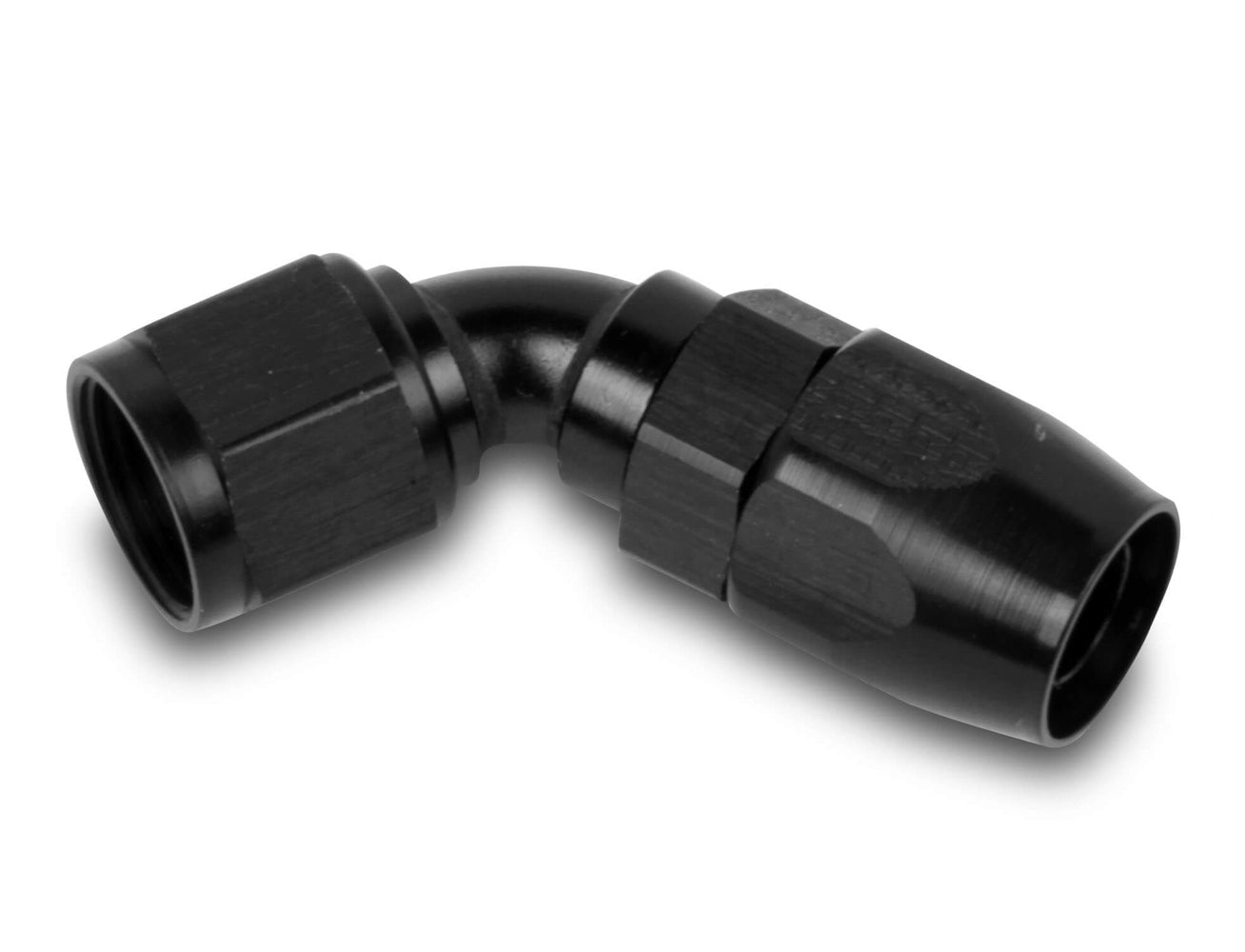 Fitting - Hose End - 60 Degree - 10 AN Hose to 10 AN Female - Swivel - Aluminum - Black Anodized - Each