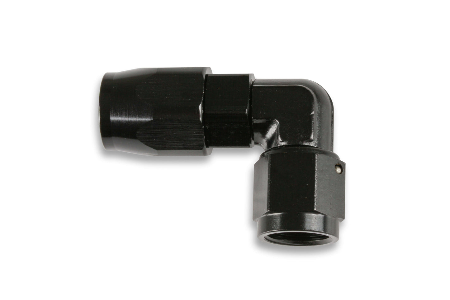 Fitting - Hose End - Ano-Tuff - Swivel-Seal - 90 Degree - Low Profile - 10 AN Hose to 10 AN Female Swivel - Aluminum - Black Anodized - Each
