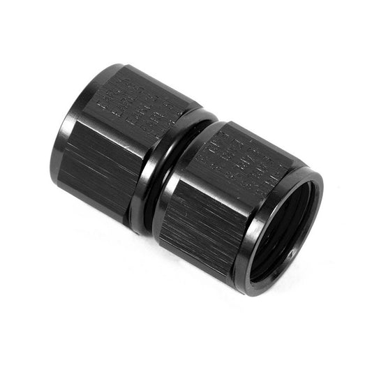 Fitting - Adapter - Straight - 8 AN Female Swivel to 8 AN Female Swivel - Aluminum - Black Anodized - Each