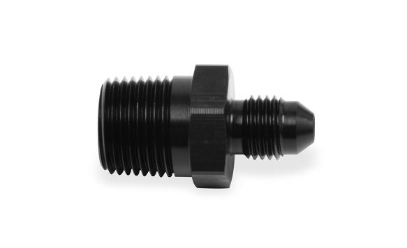 Fitting - Adapter - Straight - 3 AN Male to 1/4 in NPT Male - Aluminum - Black Anodized - Each