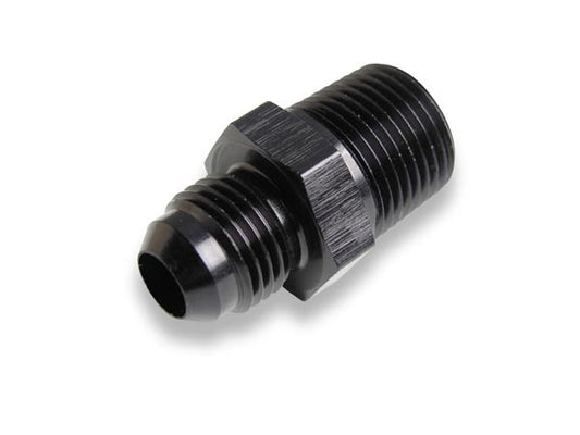 Fitting - Adapter - Straight - 6 AN Male to 3/8 in NPT Male - Aluminum - Black Anodized - Each