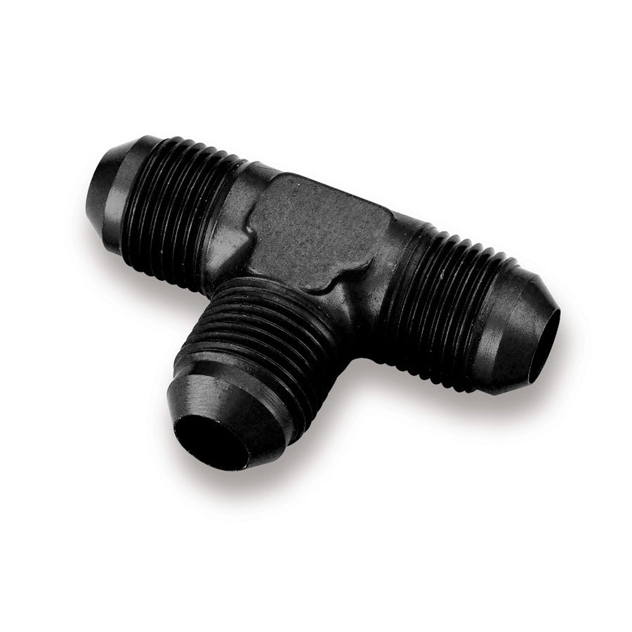 Fitting - Adapter Tee - 8 AN Male x 8 AN Male x 8 AN Male - Aluminum - Black Anodized - Each