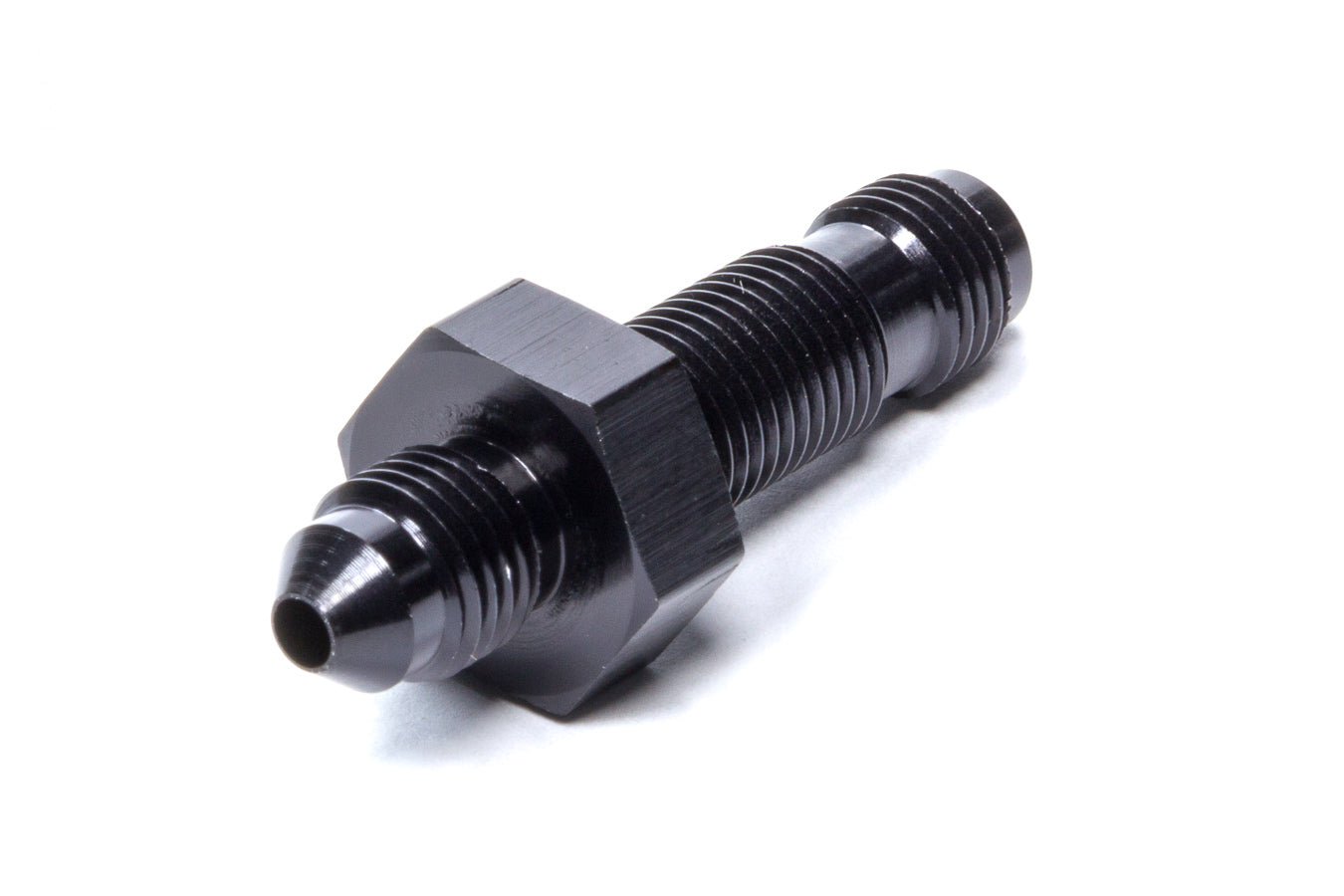 Fitting - Bulkhead - Straight - 3 AN Male to 3 AN Male Bulkhead - Aluminum - Black Anodized - Each