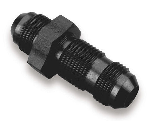 Fitting - Bulkhead - Straight - 16 AN Male to 16 AN Male Bulkhead - Aluminum - Black Anodized - Each