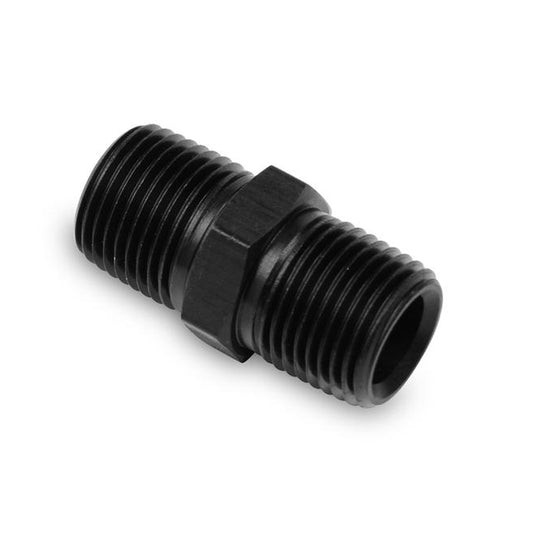 Fitting - Adapter - Straight - 3/8 in NPT Male to 3/8 in NPT Male - Aluminum - Black Anodized - Each