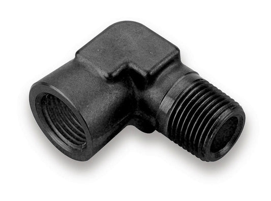 Fitting - Adapter - 90 Degree - 1/8 in NPT Female to 1/8 in NPT Male - Aluminum - Black Anodized - Each