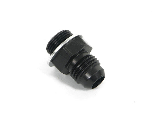 Carburetor Inlet Fitting - Straight - 6 AN Male to 7/8-20 in Male - Aluminum - Black Anodized - Holley Carburetors - Each