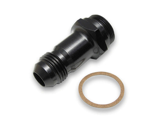 Carburetor Inlet Fitting - Straight - 8 AN Male to 7/8-20 in Male - Aluminum - Black Anodized - Holley Carburetors - Each