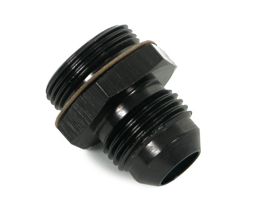 Carburetor Inlet Fitting - Straight - 8 AN Male to 7/8-20 in Male - Aluminum - Black Anodized - Holley Carburetors - Each