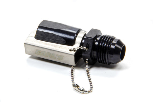 Fitting - Fuel Line Adapter - Straight - 8 AN Male to 3/8 in SAE Female Quick Disconnect - Aluminum - Black Anodized - Each