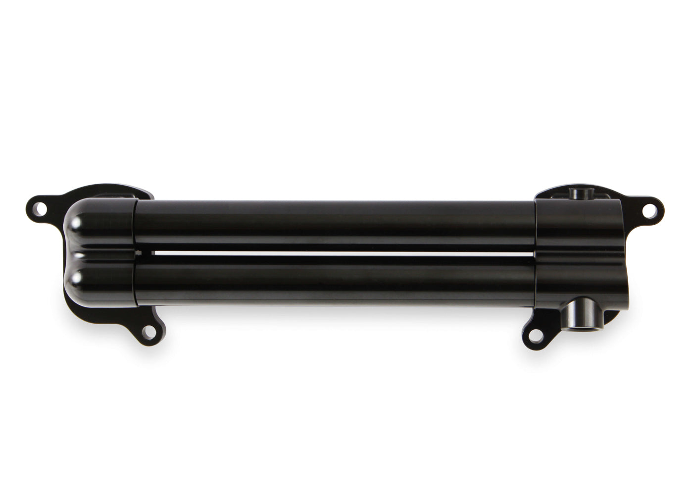 Intercooler Manifold - Four 10 AN Female O-ring Outlets - Two 10 AN Female O-Ring Inlets - Aluminum - Black Anodized - Each