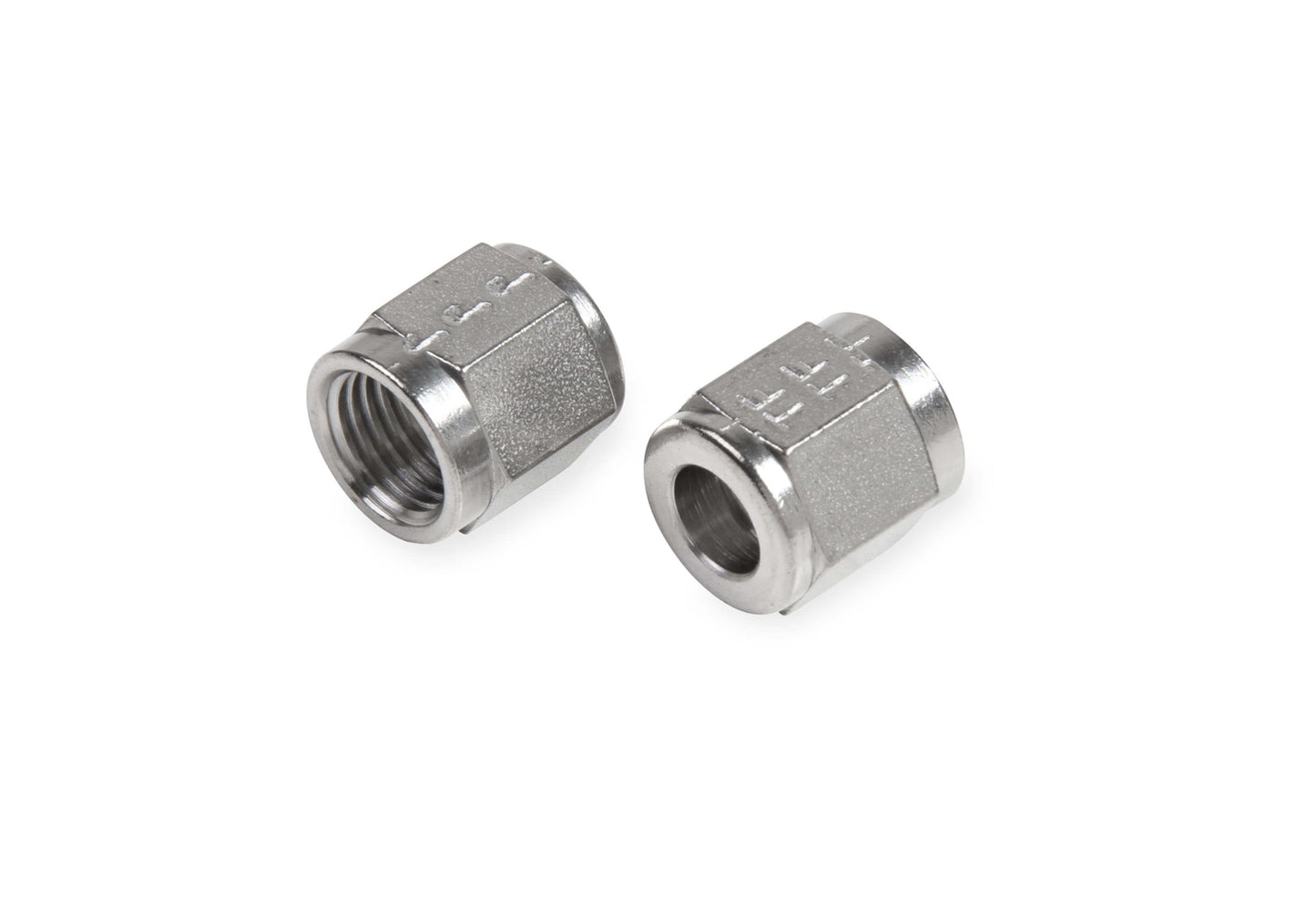 Fitting - Tube Nut - 6 AN - 3/8 in Tube - Stainless Steel - Natural - Pair