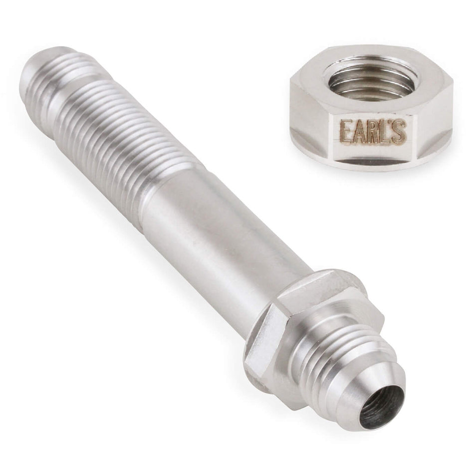 Fitting - Bulkhead - Straight - 6 AN Male to 6 AN Male Bulkhead - Stainless - Natural - Each