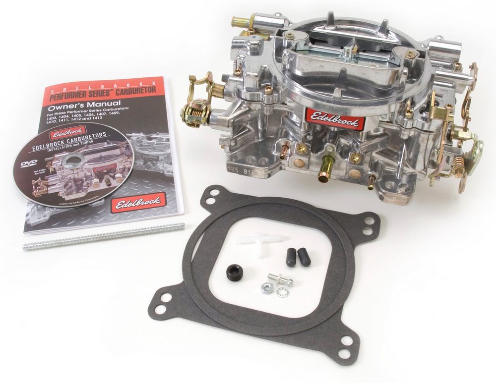 Carburetor - Performer - 4-Barrel - 500 CFM - Square Bore - Manual Choke - Mechanical Secondary - Single Inlet - Aluminum - Tumble Polished - Each