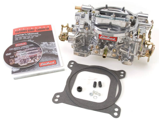 Carburetor - Performer - 4-Barrel - 750 CFM - Square Bore - Manual Choke - Mechanical Secondary - Single Inlet - Aluminum - Tumble Polished - Each