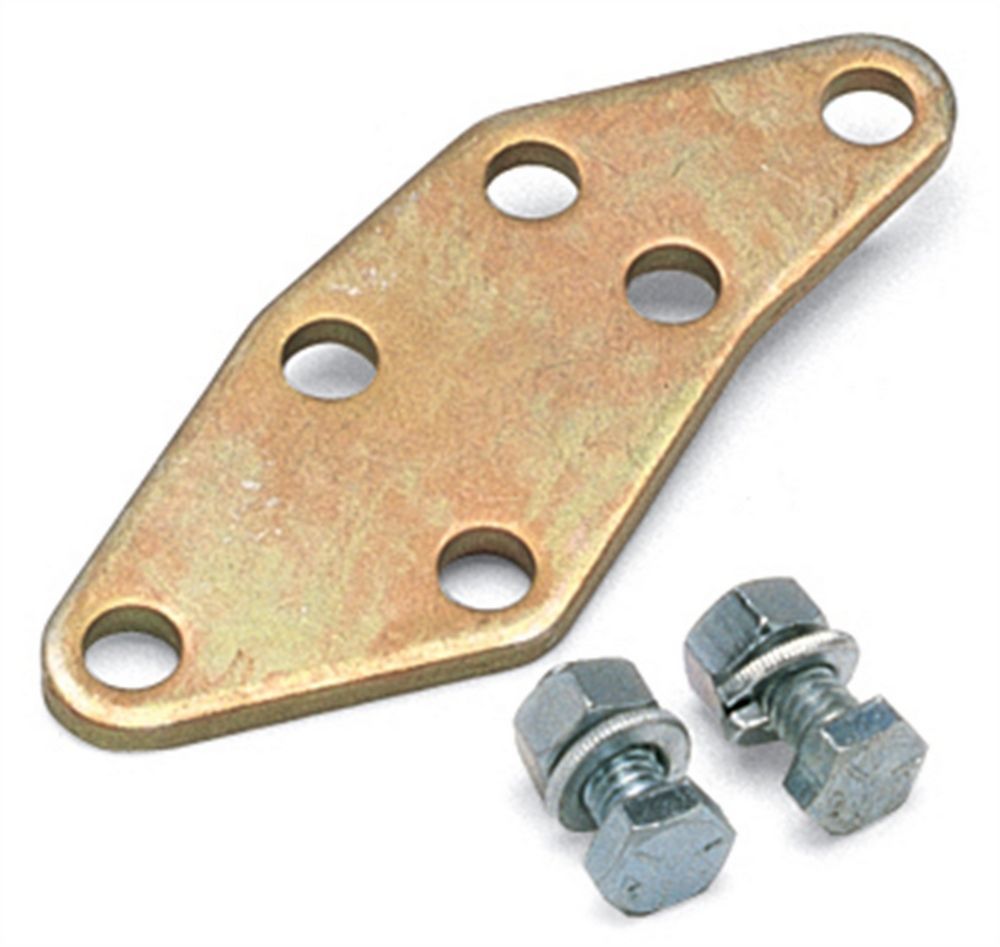 Throttle Cable Plate - Aligns Stock Throttle Bracket to Edelbrock Carb - Steel - Cadmium - Small Block Ford - Each