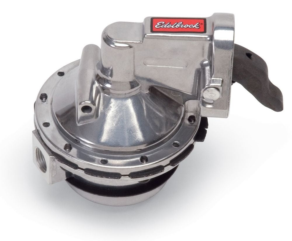 Fuel Pump - Victor - Mechanical - 130 gph at 10 psi - 3/8 in NPT Female Inlet / Outlet - Aluminum - Polished - Gas - Small Block Chevy - Each