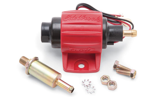 Fuel Pump - Micro In-Line - Electric - In-Line - 38 gph Free Flow - 1/8 in NPT Female - 5/16 in Hose Barb Outlet - Filter - E85 / Gas - Each