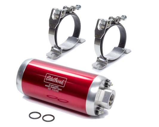 Fuel Pump - Quiet-Flo - Electric - 80 gph at 45 psi Preset - 10 AN Female O-Ring Inlet / Outlet - Aluminum - Red Anodized - Gas - Each