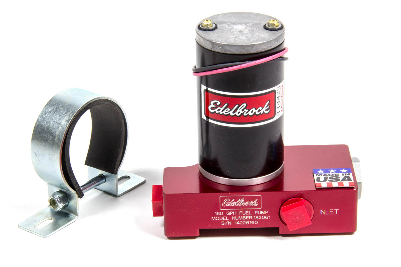 Fuel Pump - Quiet-Flo - Electric - 160 gph at 12 psi Preset - 1/2 in NPT Female Inlet / Outlet - Aluminum - Red Anodized - Gas - Each