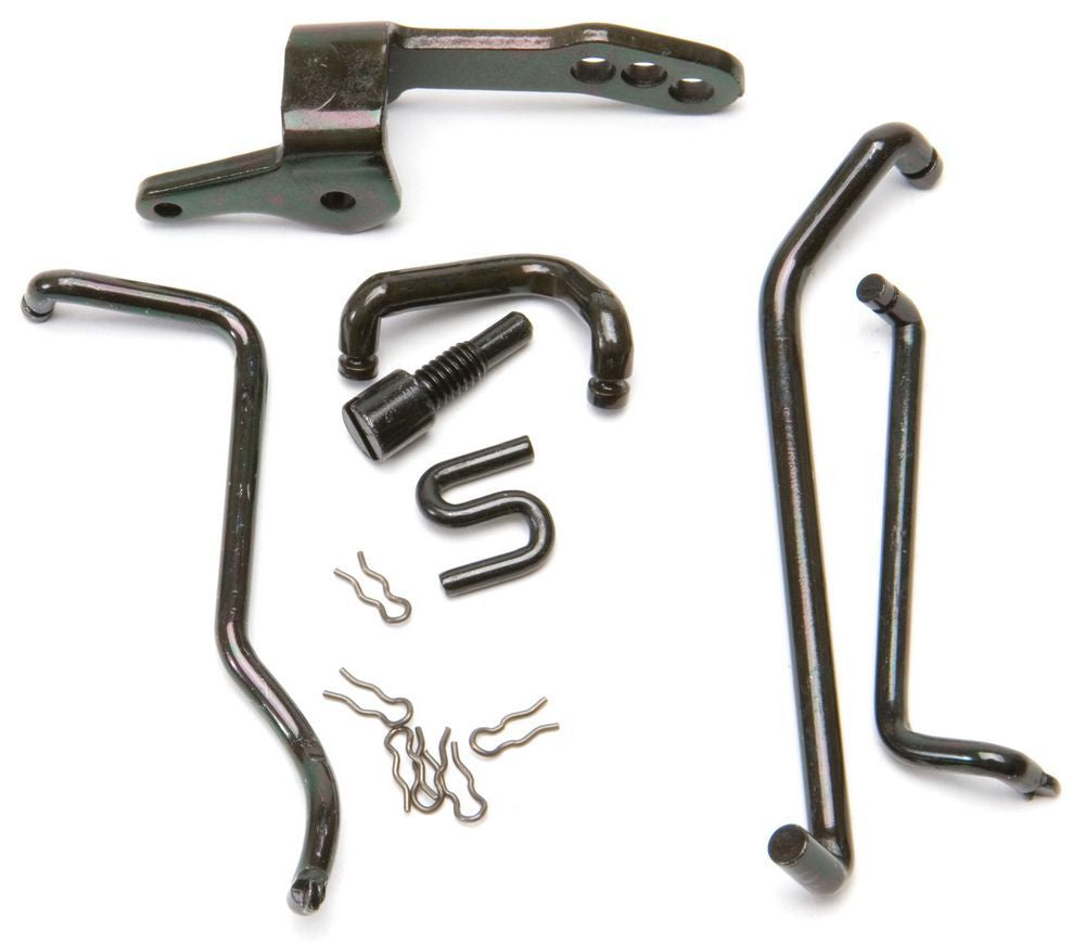 Carburetor Linkage - Steel - Black Powder Coat - Edelbrock Thunder AVS Carburetors - Kit