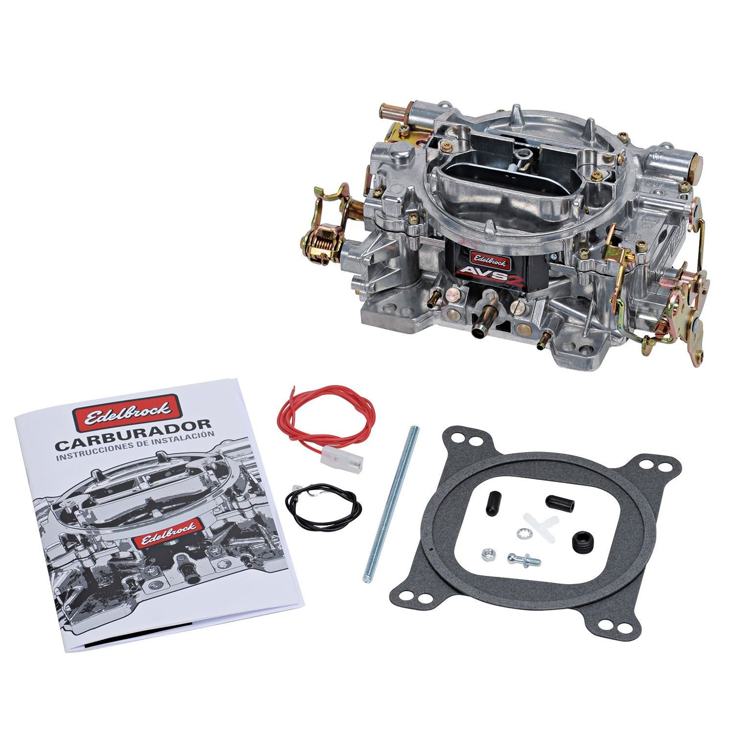 Carburetor - AVS2 - 4-Barrel - 500 CFM - Square Bore - Manual Choke - Mechanical Secondary - Single Inlet - Aluminum - Tumble Polished - Each