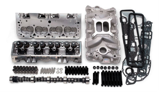 Top End Kit - Power Package - Cylinder Heads / Camshaft / Gaskets / Hardware / Intake Manifold / Lifters - Aluminum - Natural - Small Block Chevy - Kit
