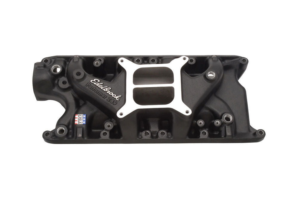 Intake Manifold - Performer 289 - Square Bore - Dual Plane - Aluminum - Black Powder Coat - Small Block Ford - Each