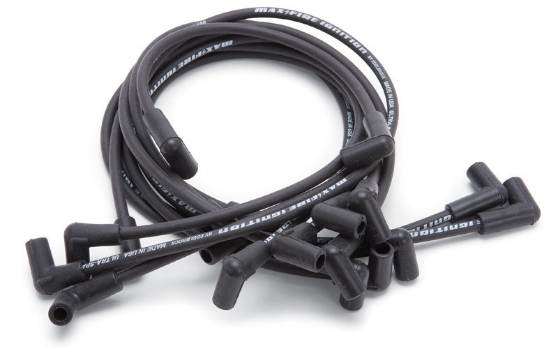 Spark Plug Wire Set - Max-Fire - Spiral Core - 8.5 mm - Black - 90 Degree Plug Boots - Socket Style - Small Block Chevy - Kit
